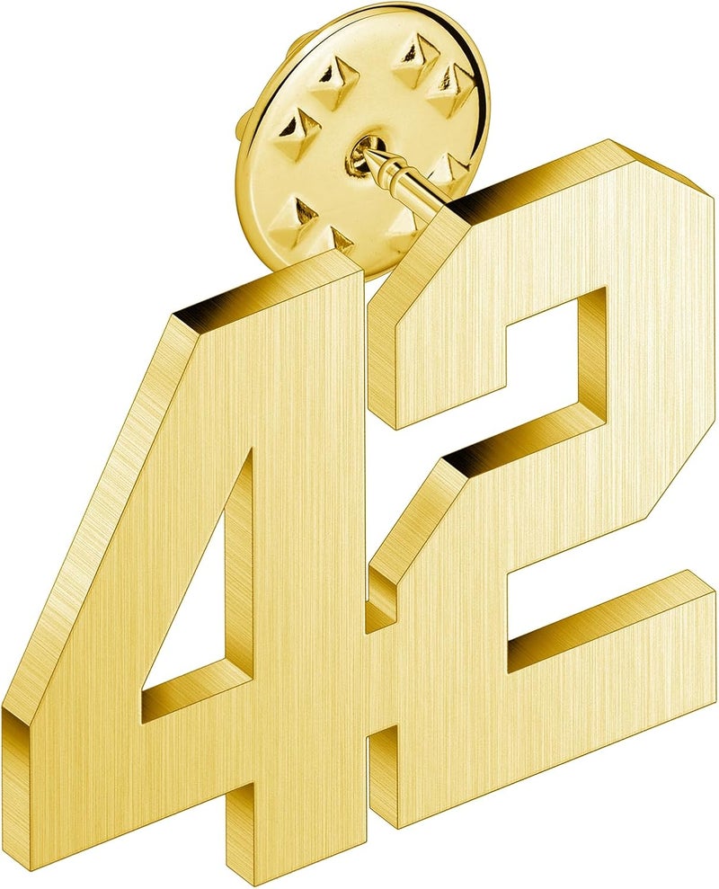 AMITER Personalized 0-100 Number Lapel Pins, 18K Gold Brooch Pin Tie Tacks for Suits, Neckties, Hats, Men & Women - Image 1
